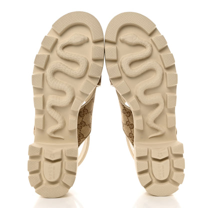 Gucci Monogram Granada Kid Trip 40/72mm Lug Sole Sandals 39.5 Beige Ebony Mystic White 5 of 9