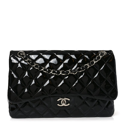 Chanel Patent Quilted Jumbo Double Flap Black 1 of 10