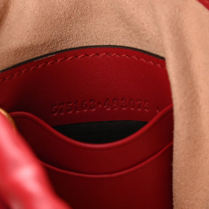 Gucci Calfskin Matelasse Mini GG Marmont 2.0 Bucket Bag Hibiscus Red 7 of 8