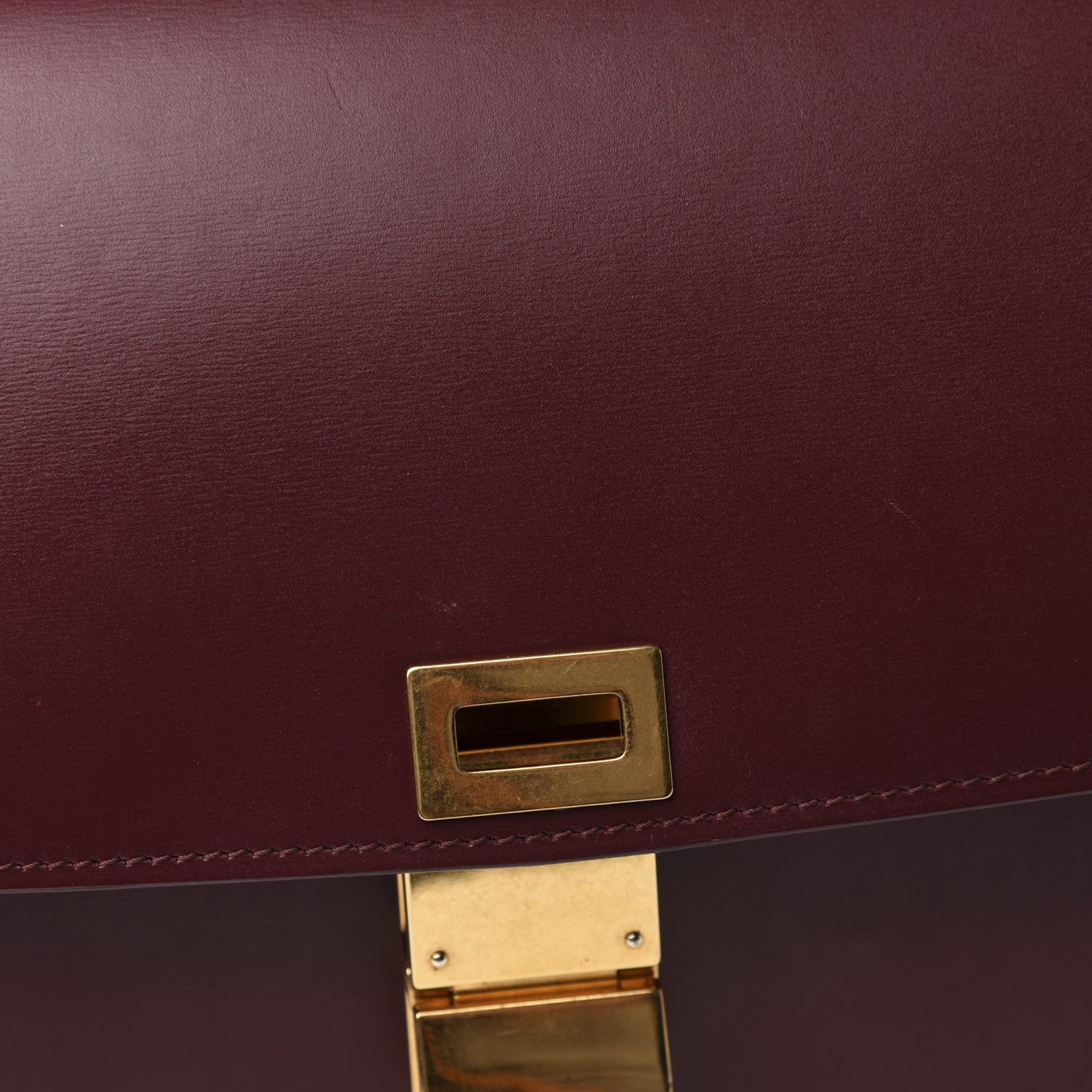 Celine Box Calfskin Medium Classic Box Flap Bag Burgundy 12 of 12