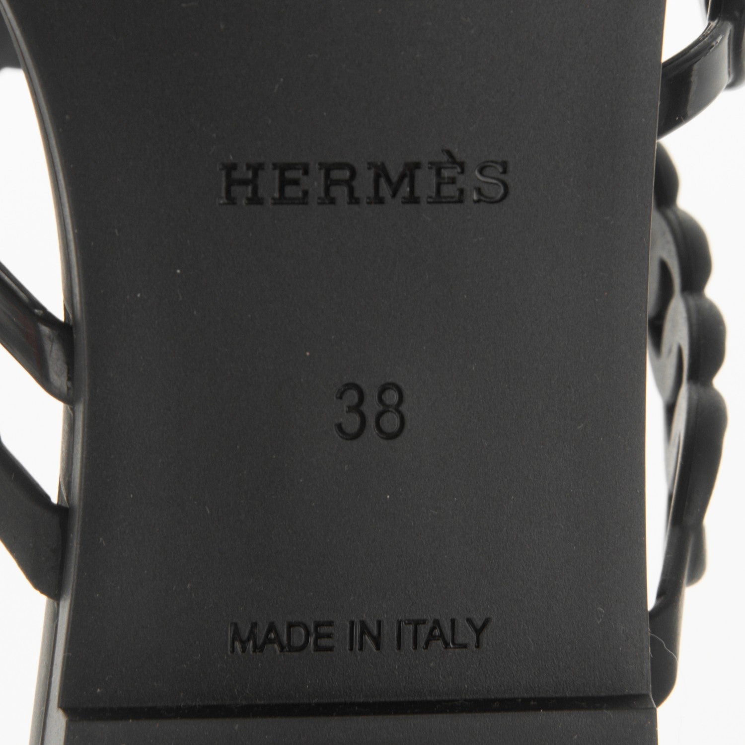 Hermes Rubber Chaine d'Ancre Nude Sandals 38 Black 6 of 7