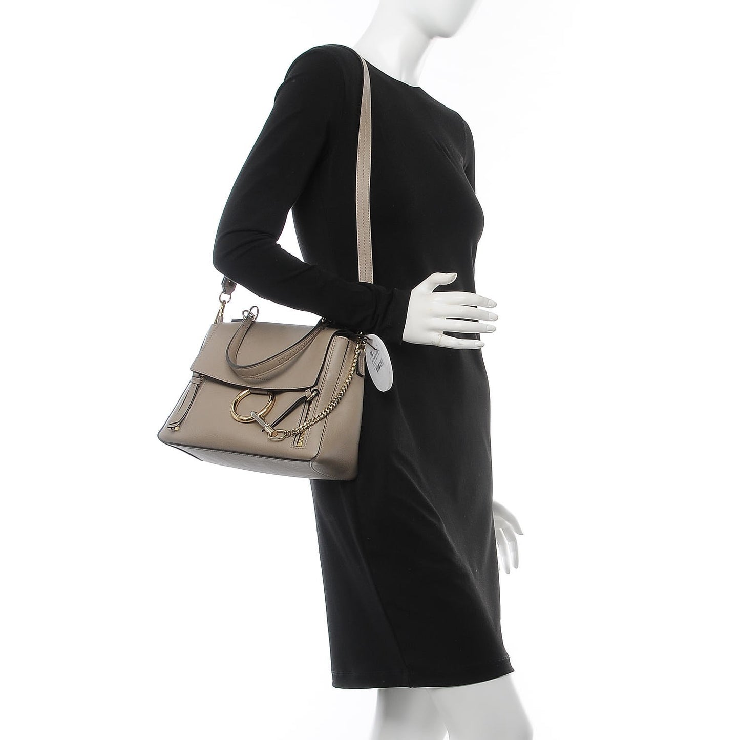 Calfskin Small Faye Day Shoulder Bag Motty Grey