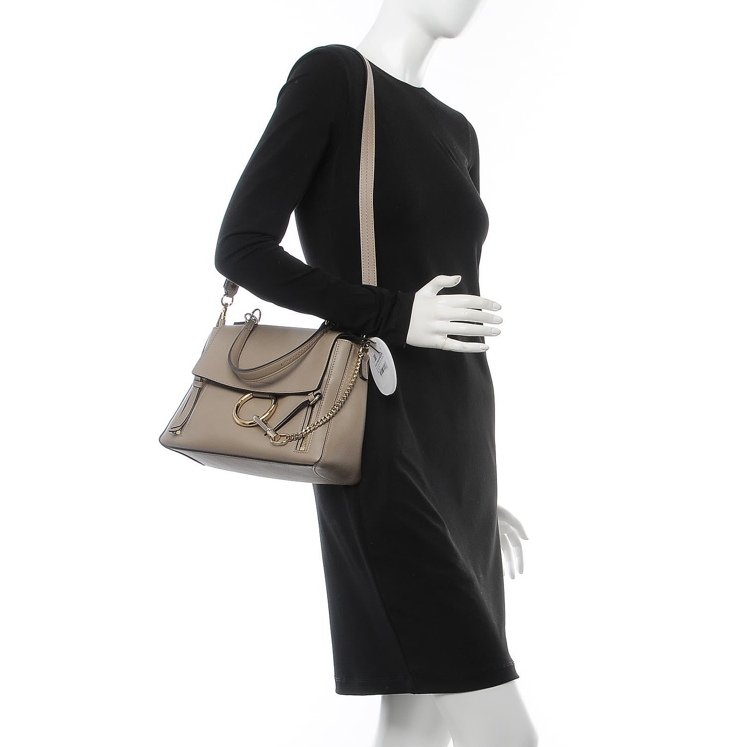 Chloe Calfskin Small Faye Day Shoulder Bag Motty Grey 3 of 8
