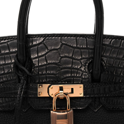 Hermes Togo Matte Alligator Birkin Touch 25 Black 8 of 11