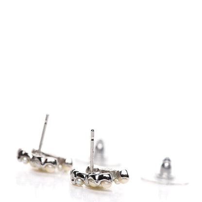 Chanel Pearl CC Earrings Silver 4 of 4
