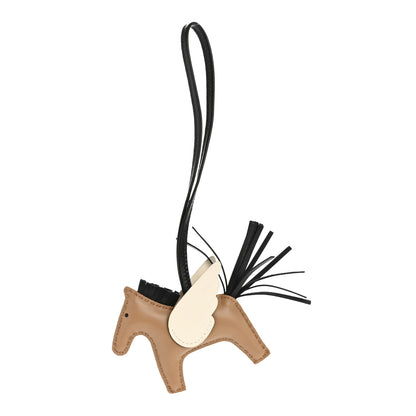 Hermes Milo Lambskin Grigri Rodeo Pegase Horse Bag Charm PM Sesame Black Nata 1 of 5