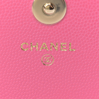 Chanel Caviar Quilted Square Wallet On Chain WOC Pink 5 of 9