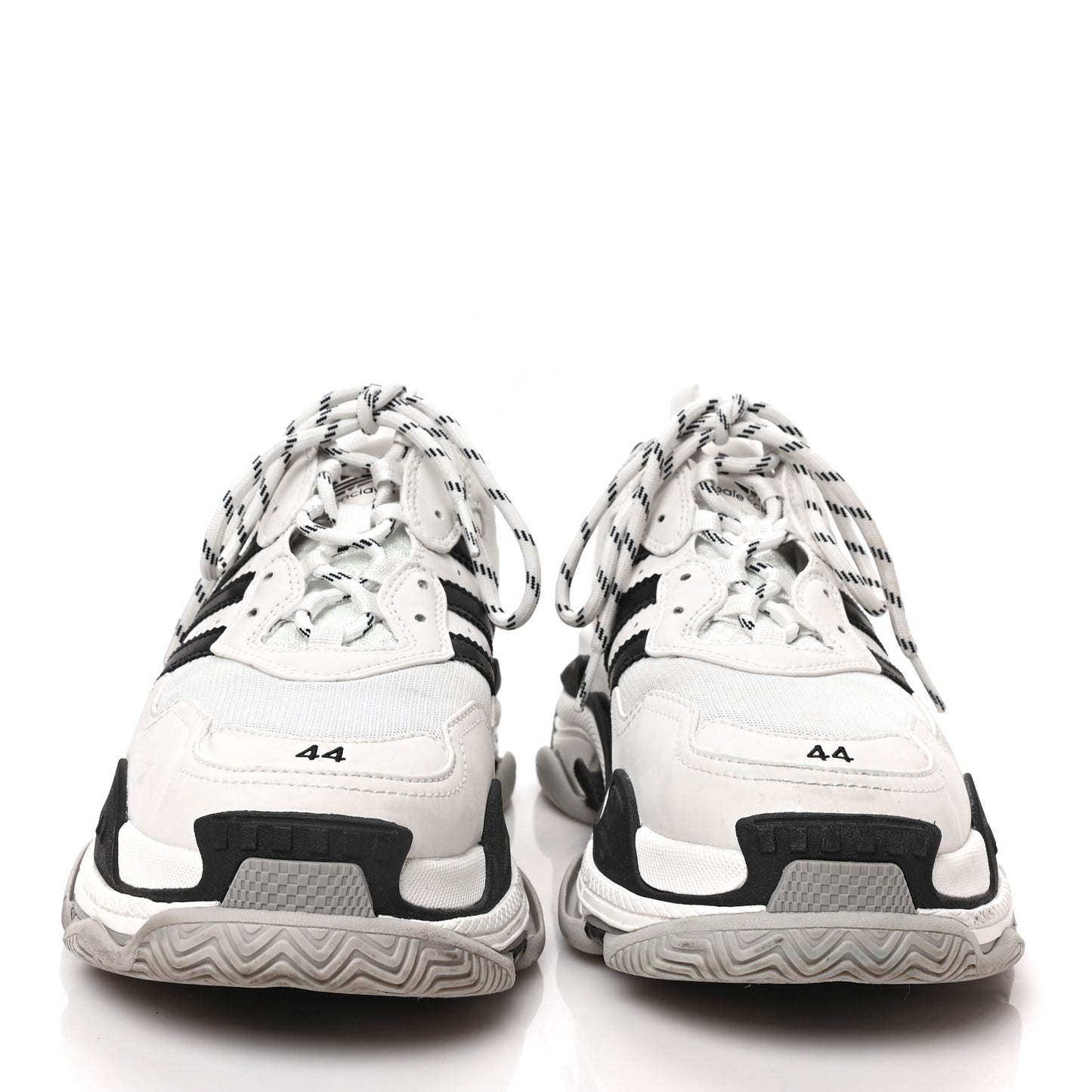 X ADIDAS Fabric Mesh Mens Triple S Sneakers 44 White Black Light Grey Grey