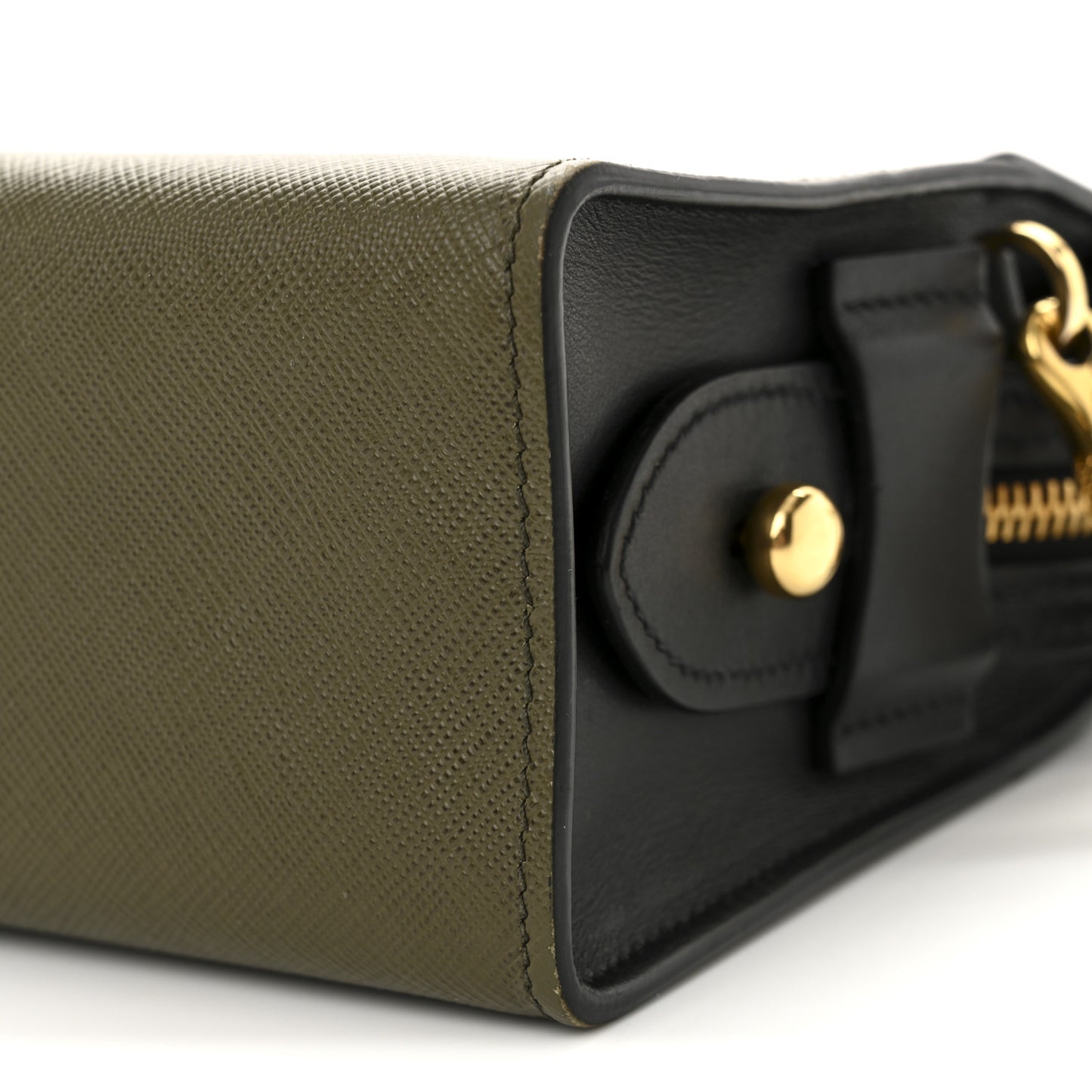 Saffiano City Calfskin Bandoliera Bag Militare Black
