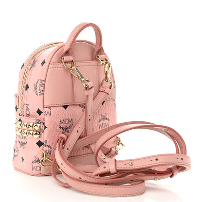 MCM Visetos Stud Mini Stark Backpack Soft Pink 3 of 9