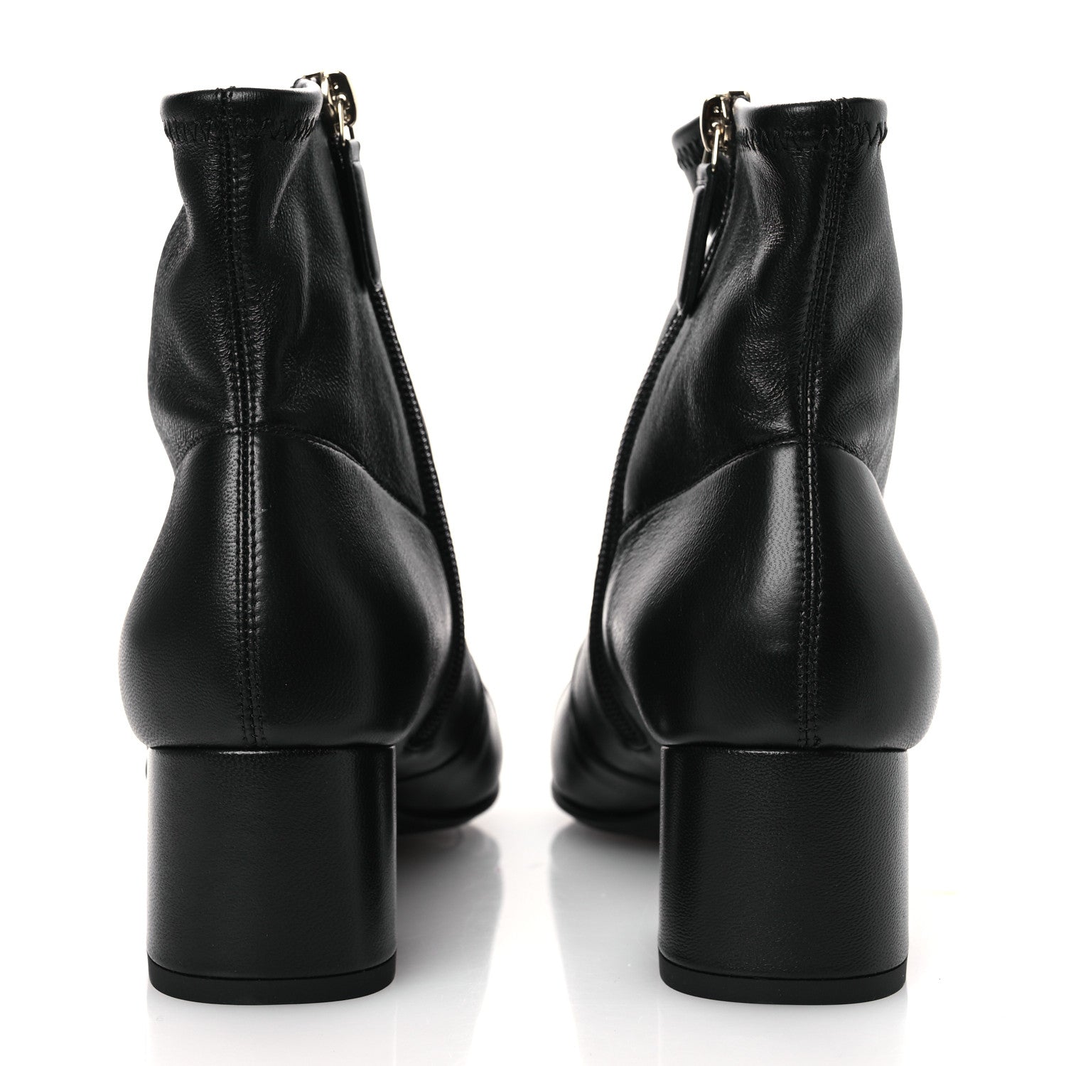 Chanel Stretch Lambskin Cap Toe CC Short Boots 36.5 Black 6 of 11