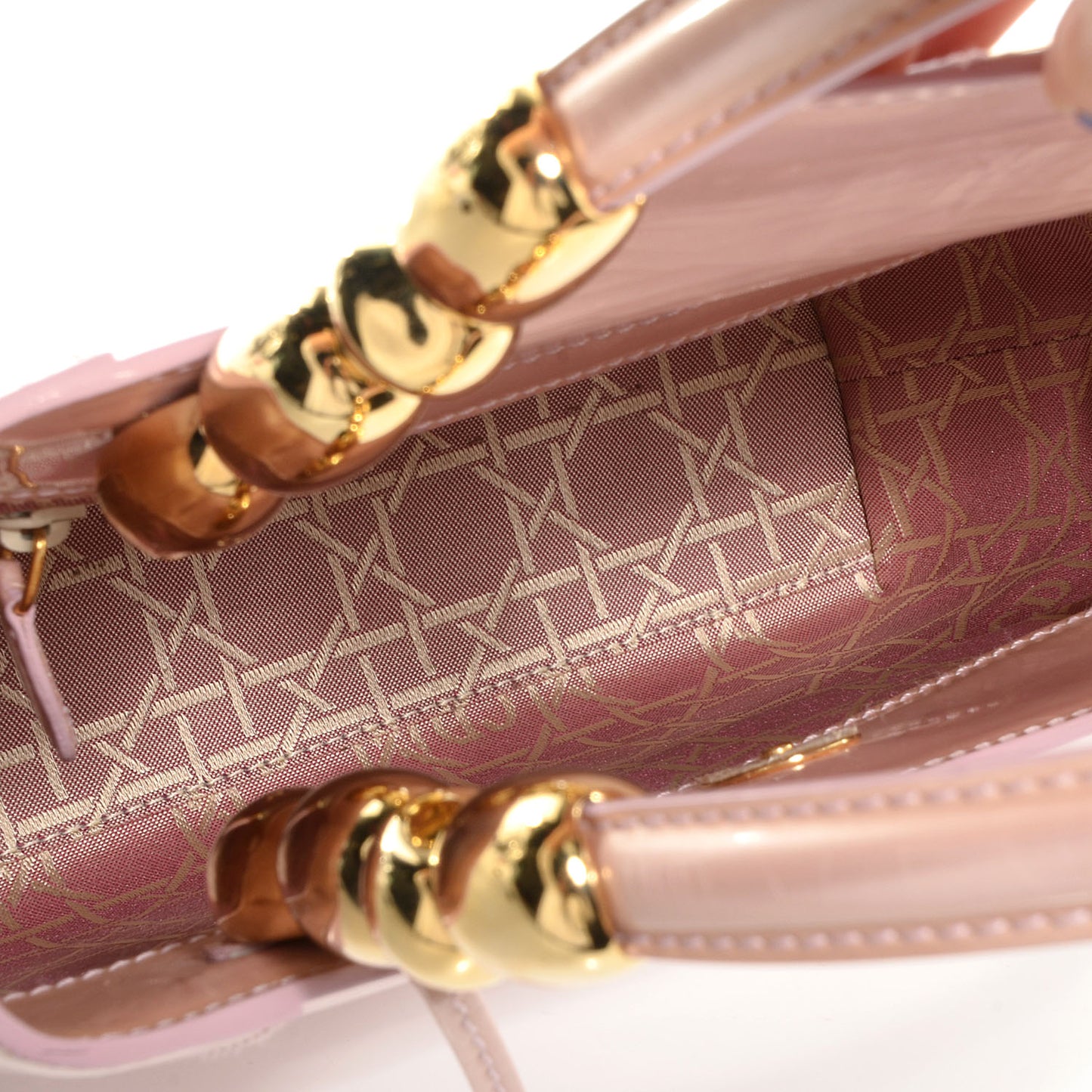 Leather Chrome Beaded Malice Tote Rose Poudre