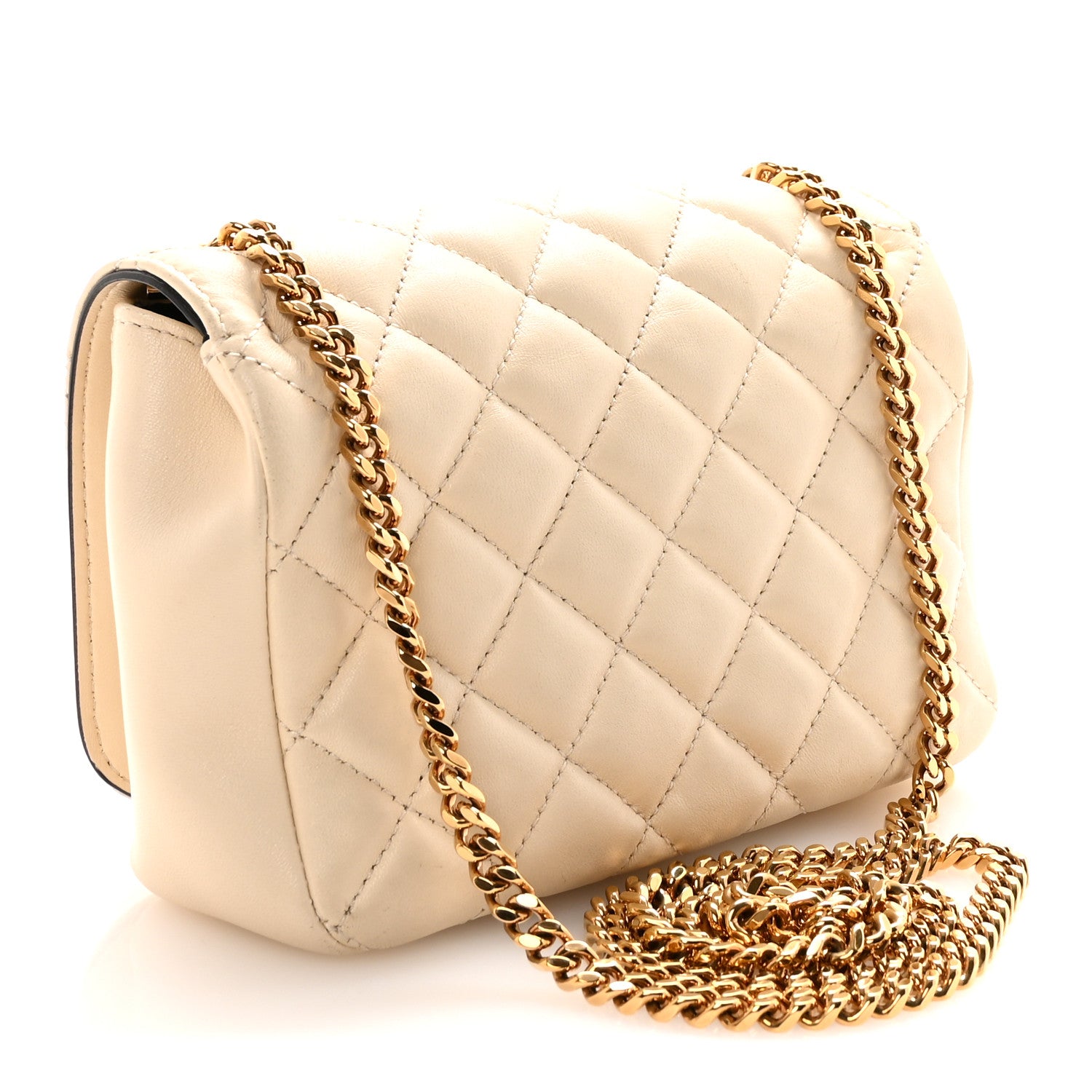 Versace Nappa Quilted Small Medusa Chain Crossbody White 3 of 9