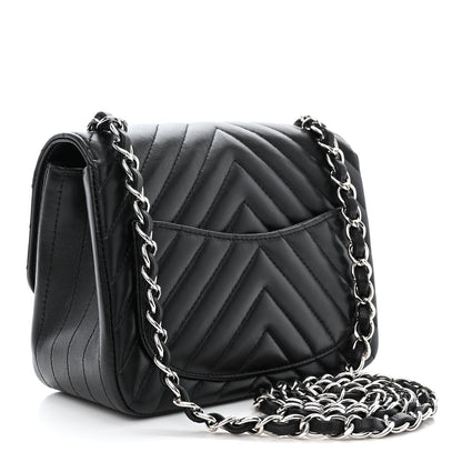Chanel Lambskin Chevron Quilted Mini Square Flap Black 3 of 11