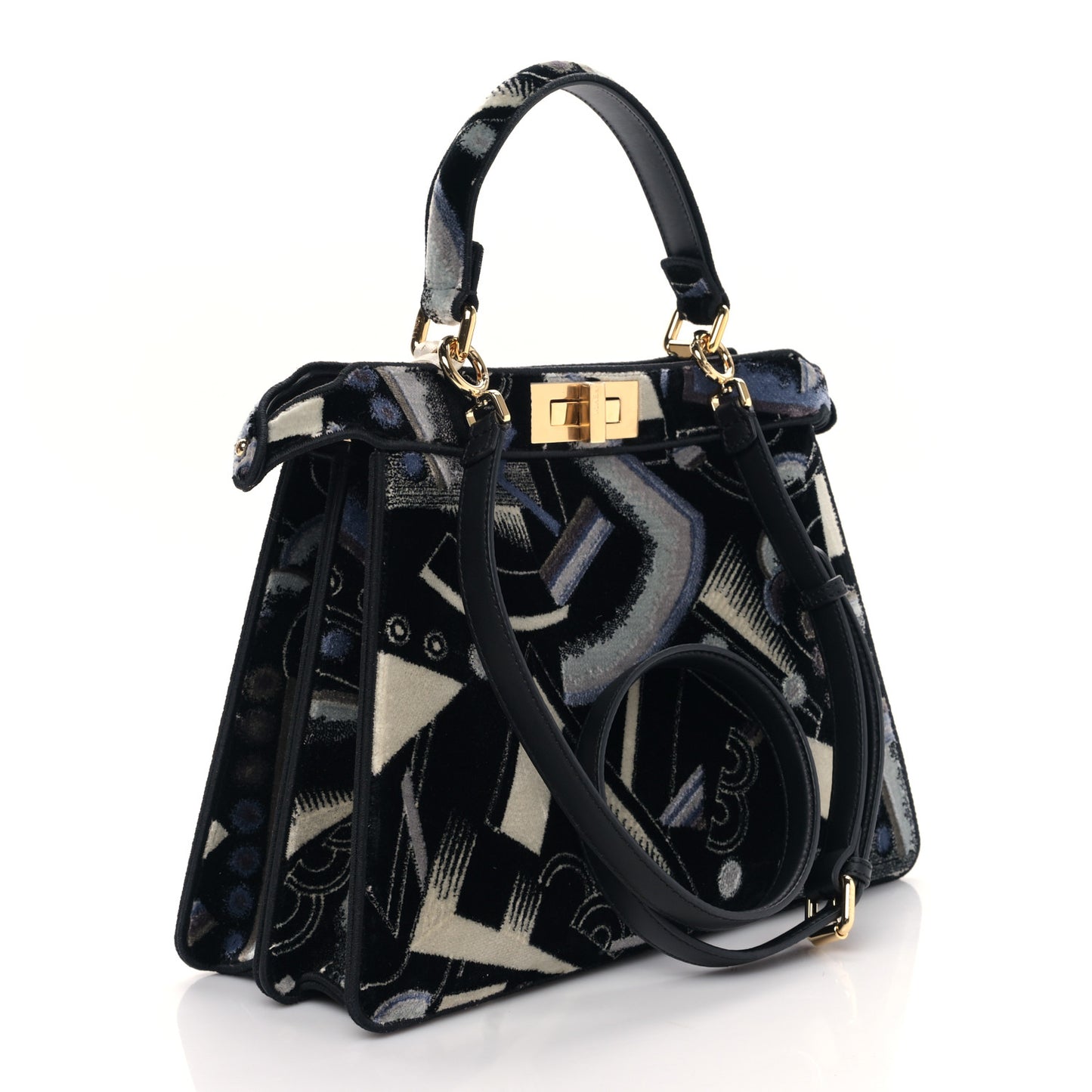 Velvet Chenille Medium Printed Peekaboo I SEE U Satchel Multicolor