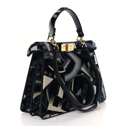 Fendi Velvet Chenille Medium Printed Peekaboo I SEE U Satchel Multicolor 3 of 7