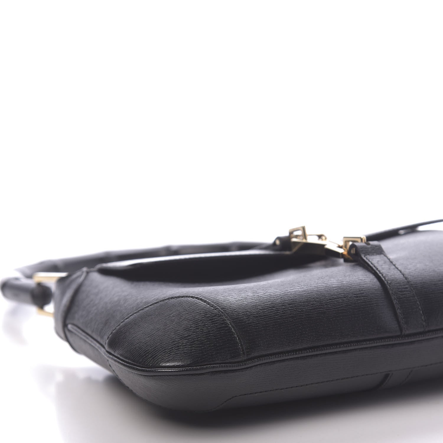 Gucci Calfskin Bamboo Handle Jackie O Hobo Black 8 of 10
