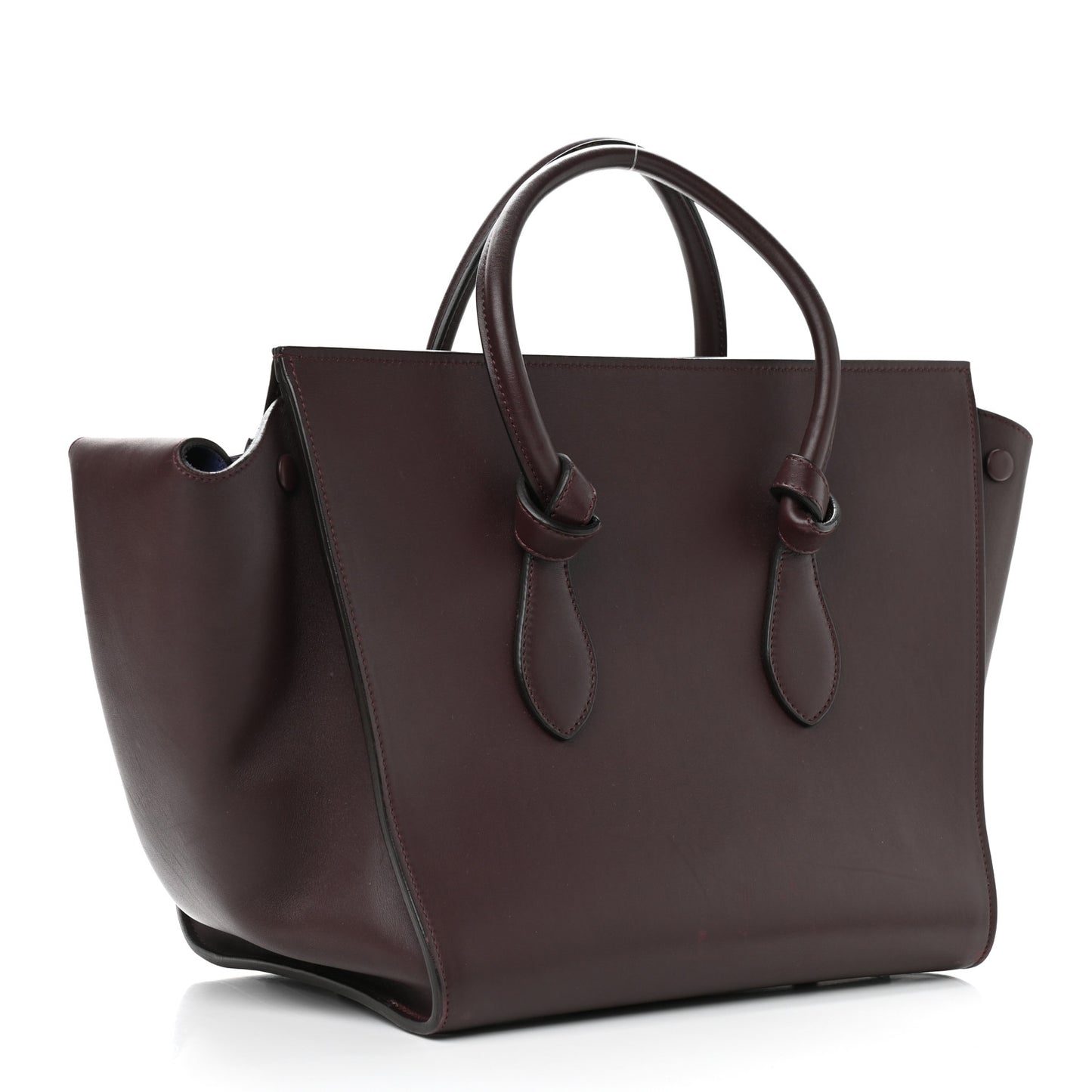 Smooth Calfskin Small Tie Knot Tote Burgundy