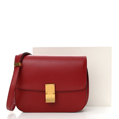Celine Box Calfskin Medium Classic Box Flap Bag Red 13 of 13