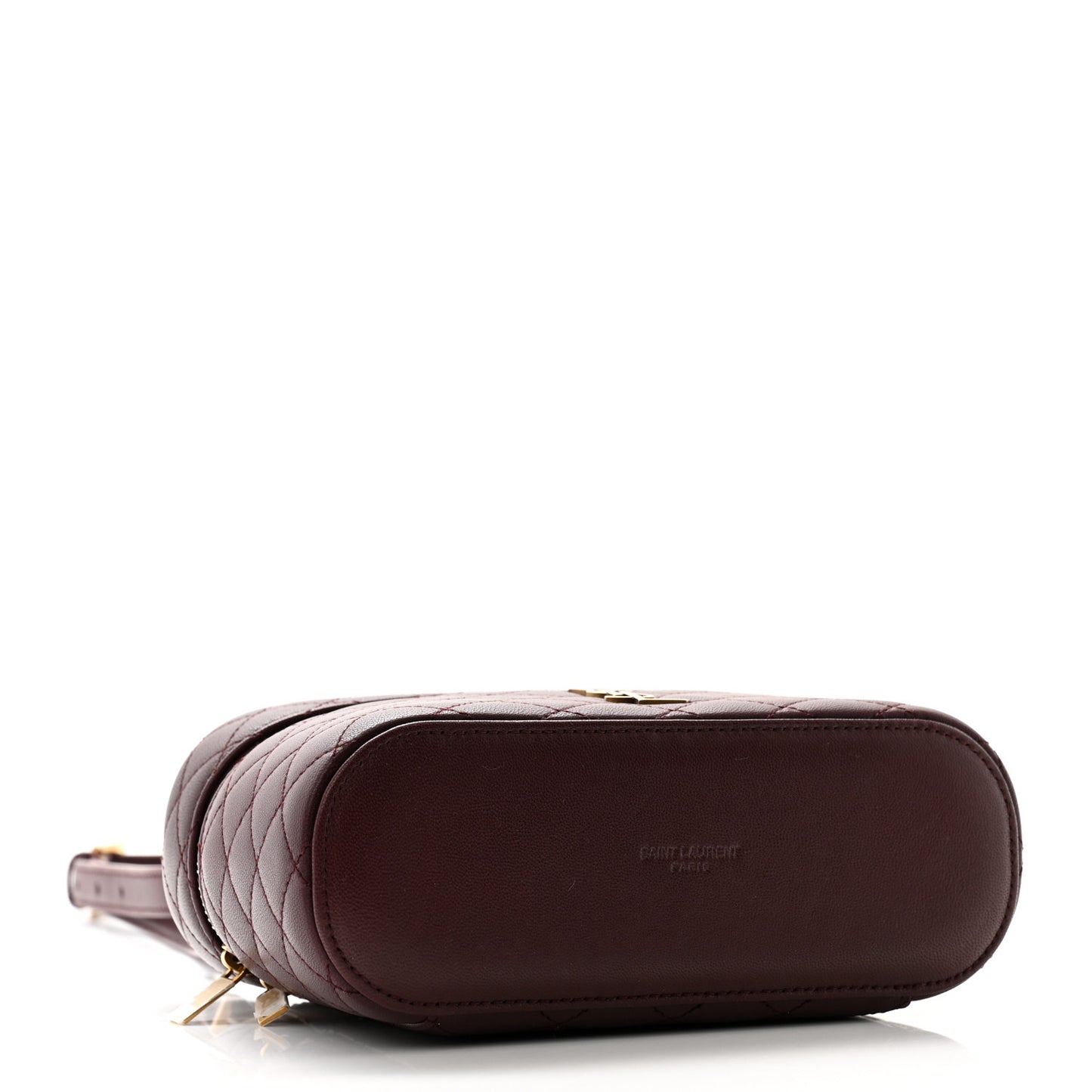 Lambskin Quilted Mini Gaby Vanity Case Rouge Cabernet