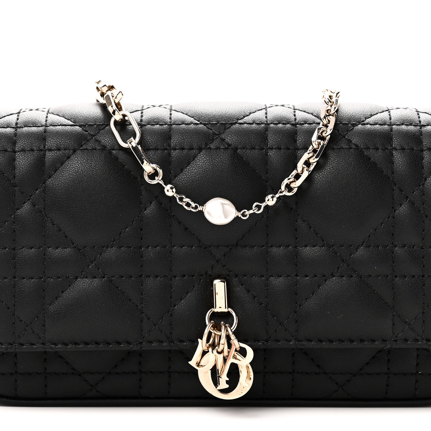 Christian Dior Lambskin Cannage Dior Talk Phone Pouch Black 7 of 10