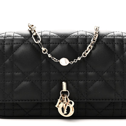 Christian Dior Lambskin Cannage Dior Talk Phone Pouch Black 7 of 10