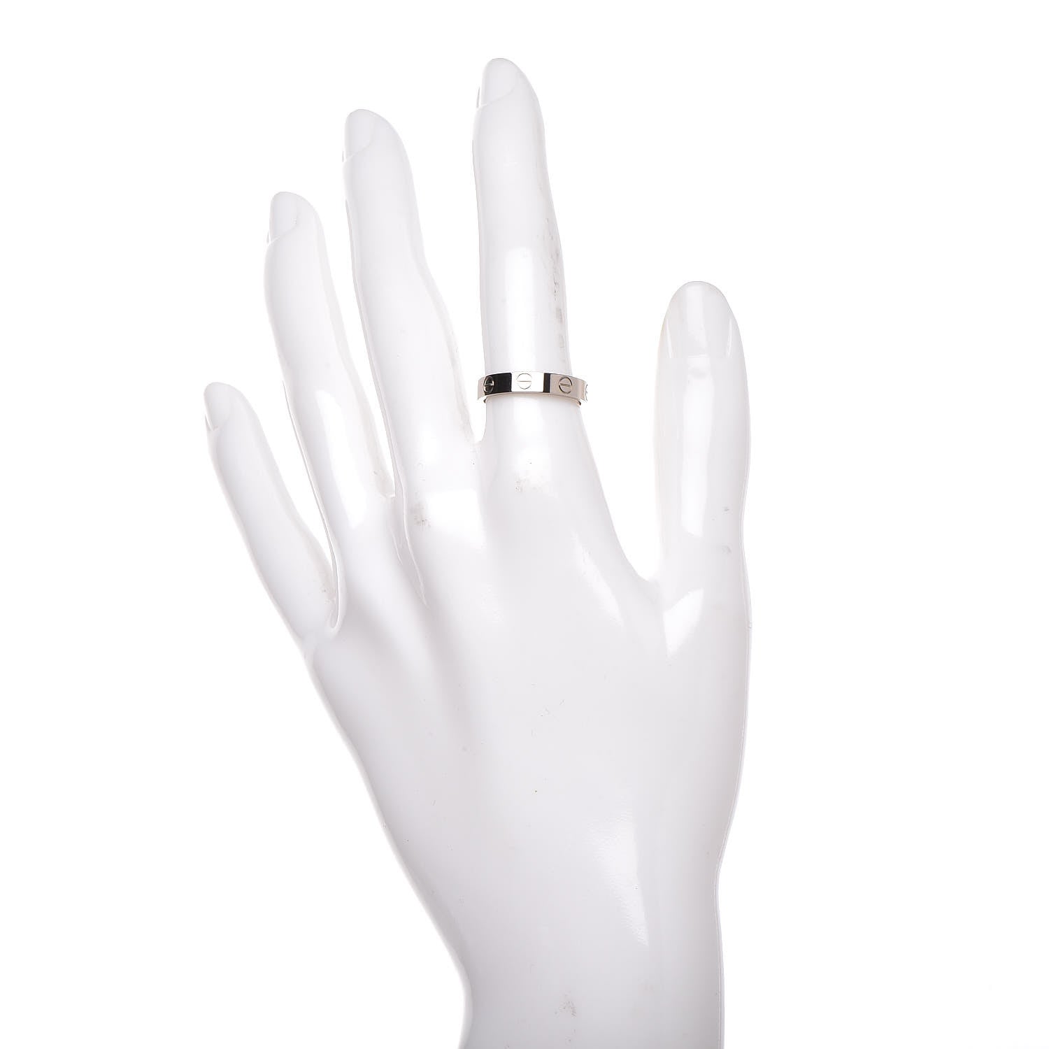 Cartier 18K White Gold 3.5mm LOVE Wedding Band Ring 51 5.75 2 of 4