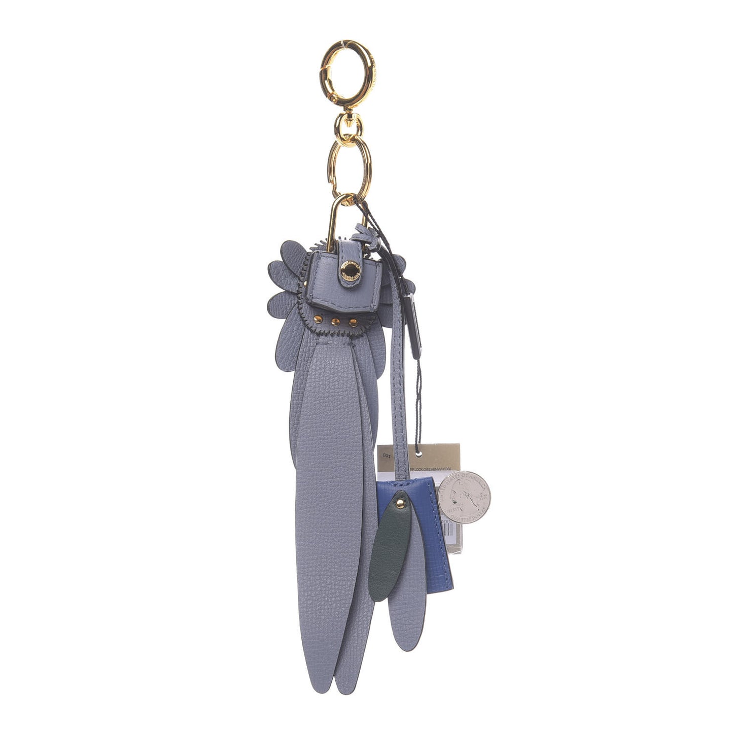 Calfskin Owl Pom Pom Lock Charm Pale Opal