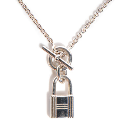 Hermes Sterling Silver Amulette Cadenas Kelly Pendant Necklace 1 of 7