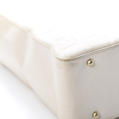 Chanel Lambskin Quilted Chocolate Bar Tote White 12 of 20