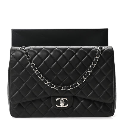 Chanel Lambskin Quilted Maxi Double Flap Black 11 of 11