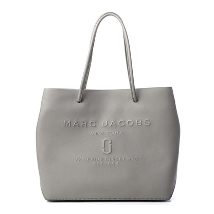 Marc Jacobs Calfskin Embossed Logo East West Shopper Tote Grey 1 of 9