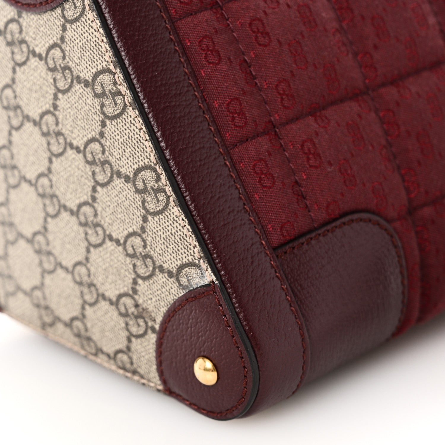 Gucci GG Supreme Canvas Mini Crossbody Bag  Beige Ebony Burgundy 10 of 10