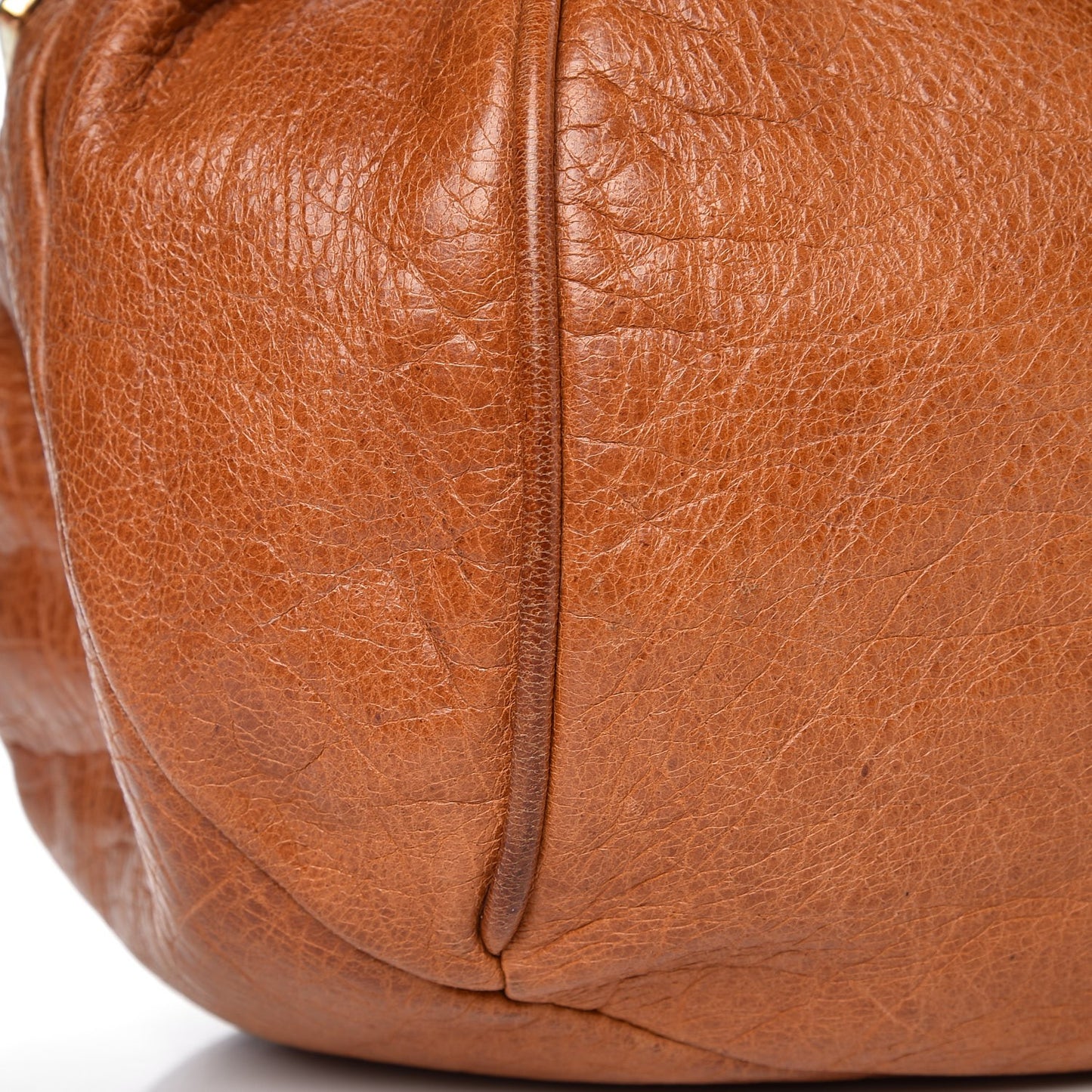 Crinkled Lambskin Ethel Satchel Tan