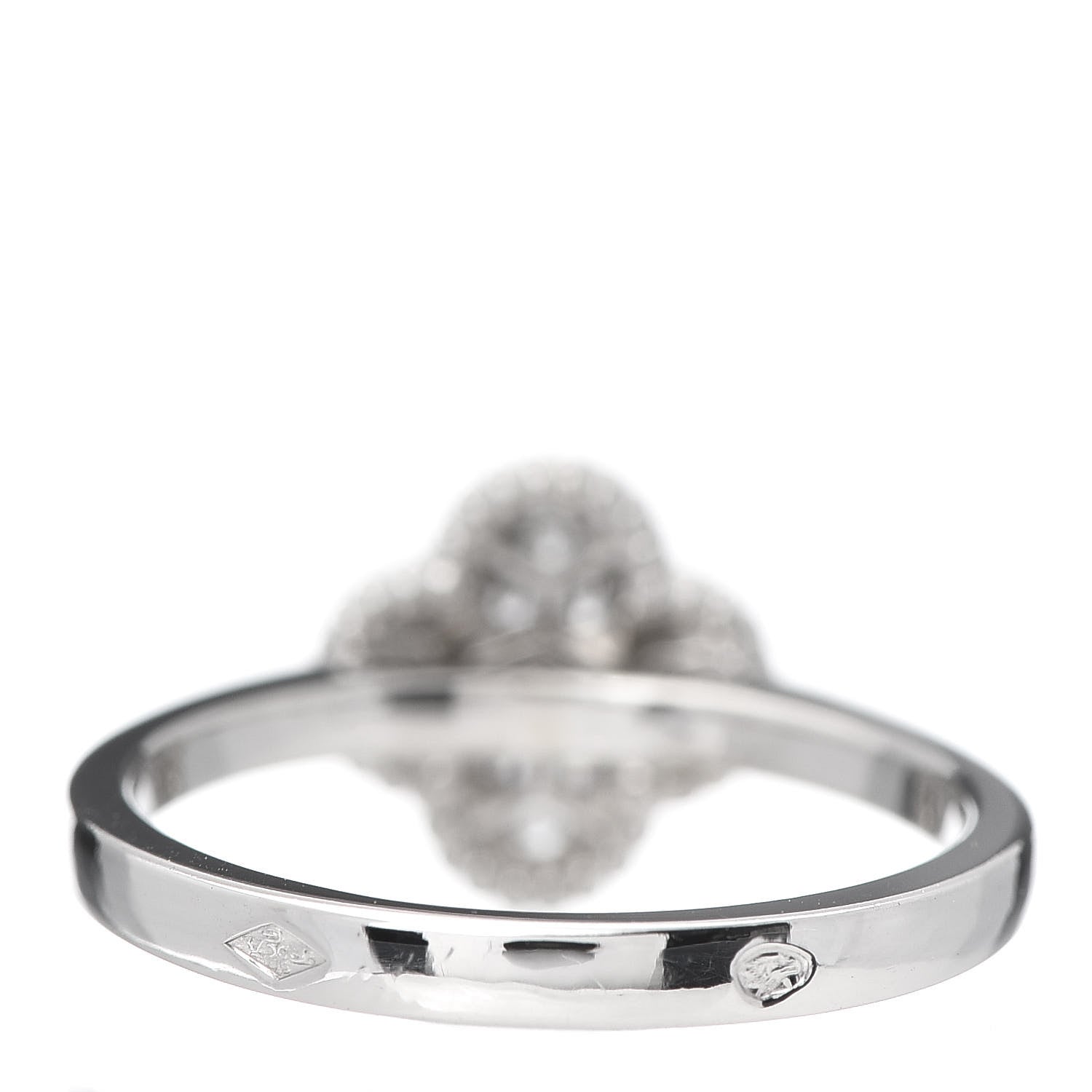 Van Cleef & Arpels 18K White Gold Diamond Sweet Alhambra Ring 50 5.25 4 of 7