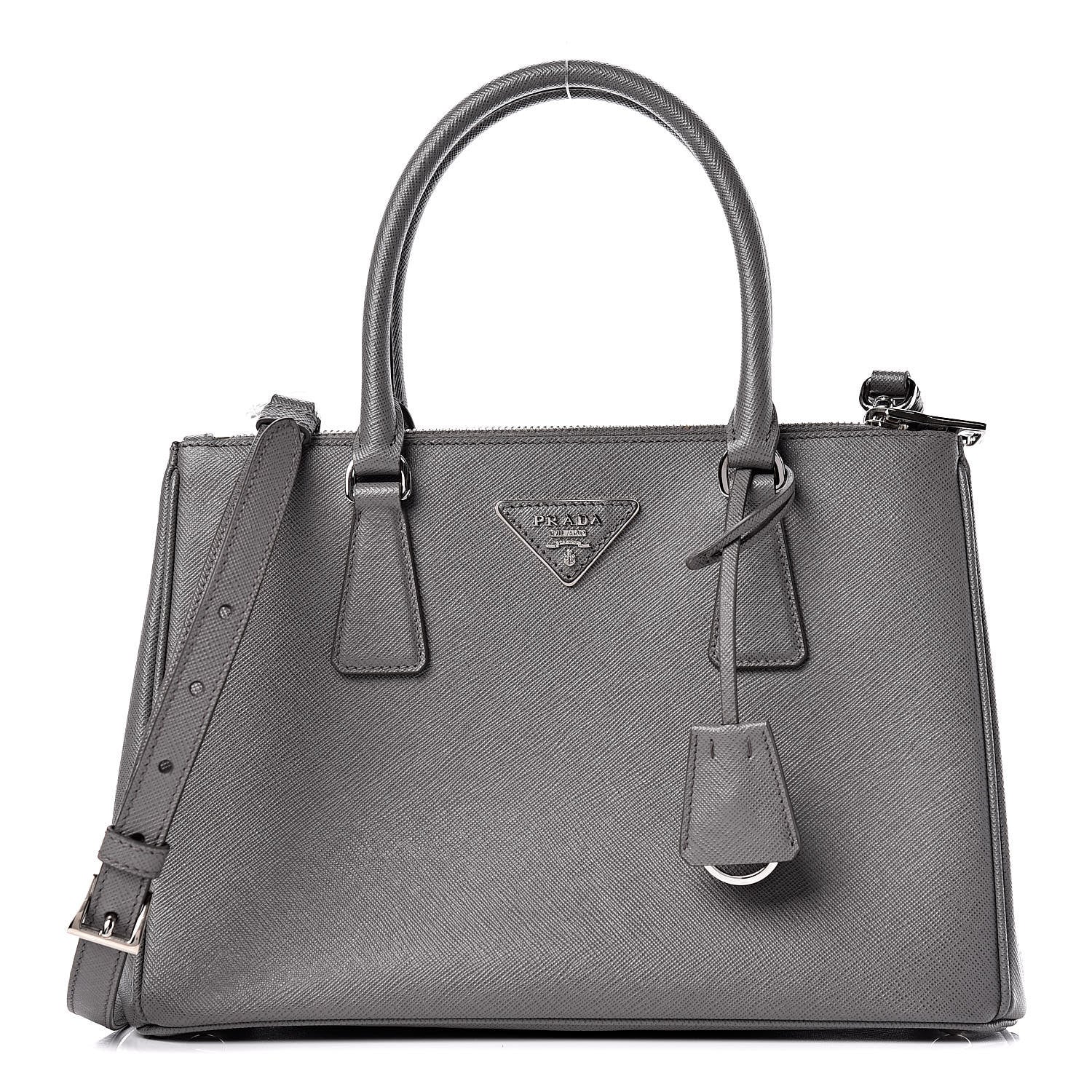 Prada Saffiano Small Galleria Double Zip Tote Marmo 1 of 9