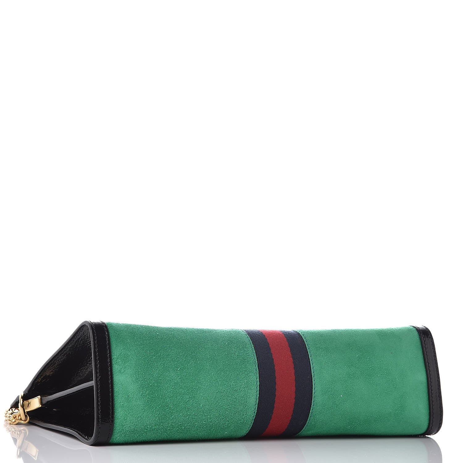 Gucci Suede Patent Web Medium Ophidia Chain Shoulder Bag New Shamarock Black 4 of 8