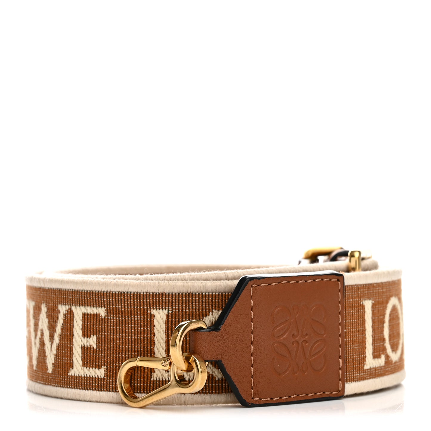 Calfskin Jacquard Anagram Strap Tan Pecan