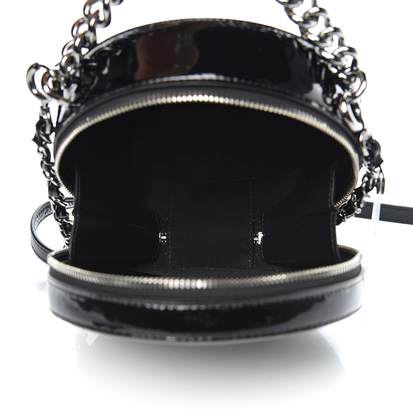 Patent Round As Earth Evening Bag Black