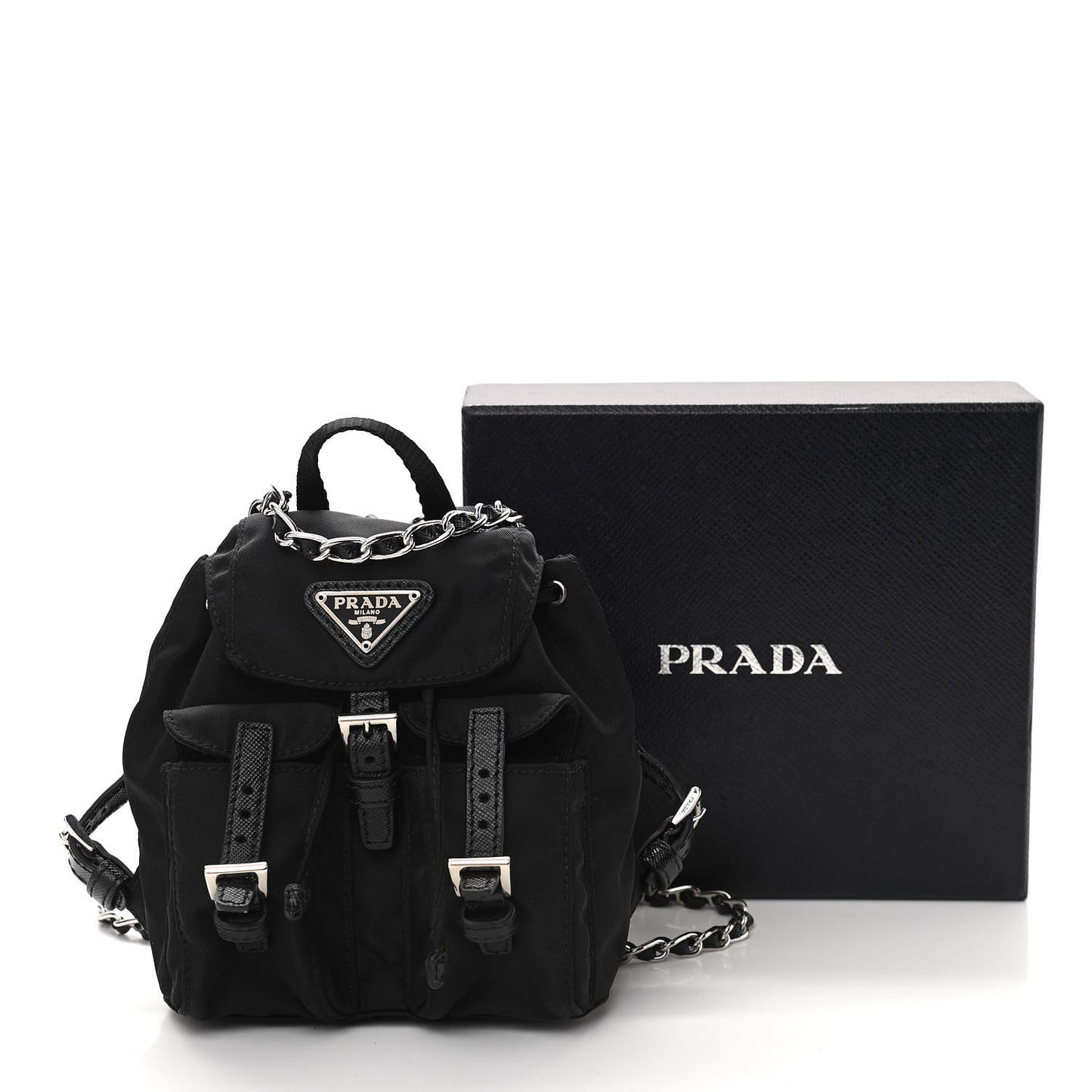 Nylon Vela Mini Crossbody Backpack Black