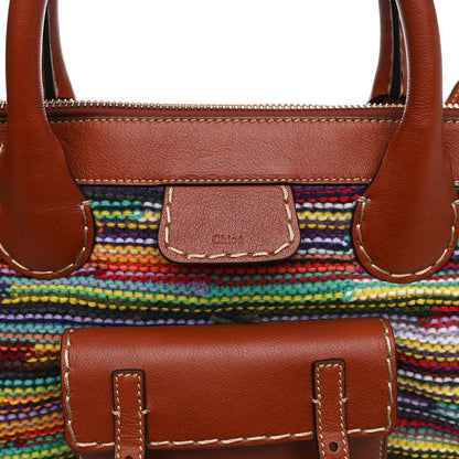 Chloe Calfskin Cashmere Knit Fringe Medium Edith Tote Multicolor 7 of 12