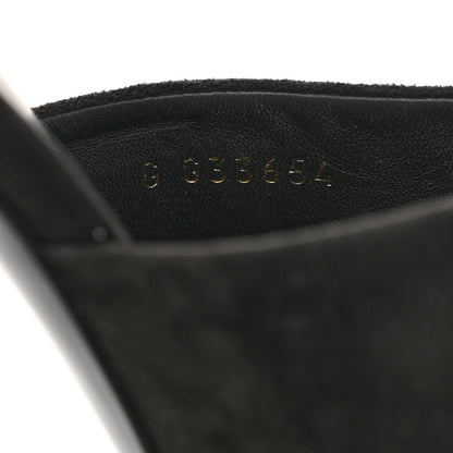 Chanel Kid Suede Logo Mules 40 Black 7 of 9