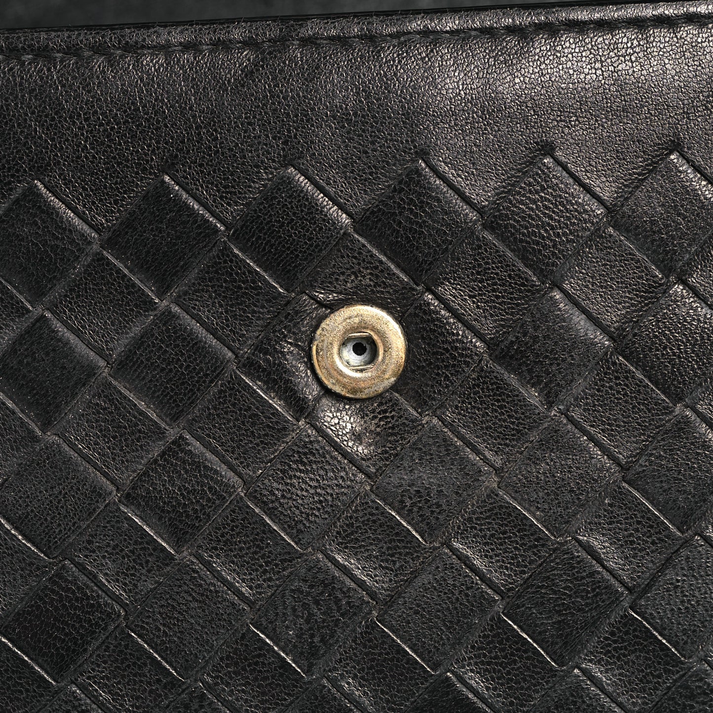 Nappa Intrecciato Continental Flap Wallet Black