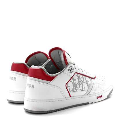 Christian Dior Smooth Calfskin Oblique Galaxy Perforated Mens B27 Low Top Sneakers 40 White Red 4 of 9