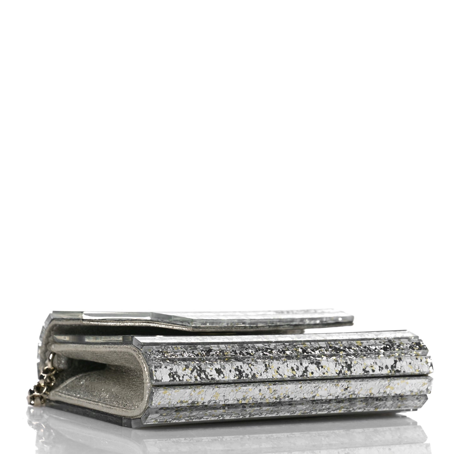 Acrylic Coarse Glitter Micro Candy Clutch Champagne