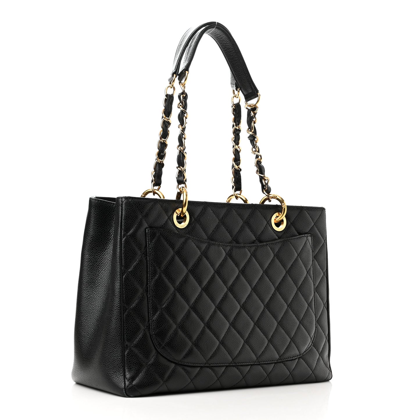 Caviar Quilted Grand Shopping Tote GST Black