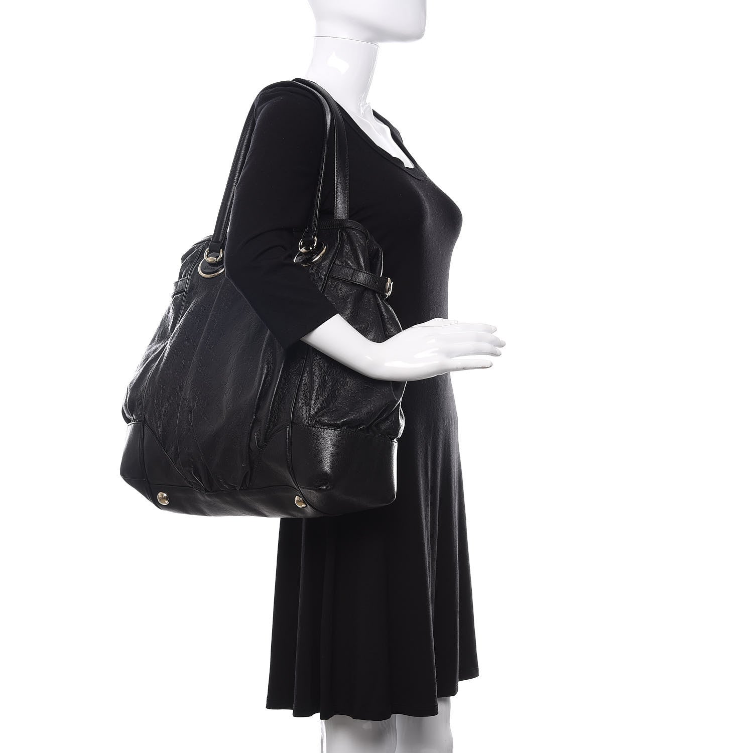 Gucci Guccissima Large Full Moon Tote Black 2 of 12
