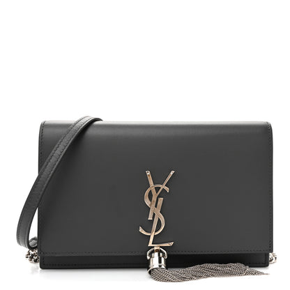 Saint Laurent Smooth Calfskin Classic Monogram Kate Tassel Chain Wallet Asphalt 1 of 11