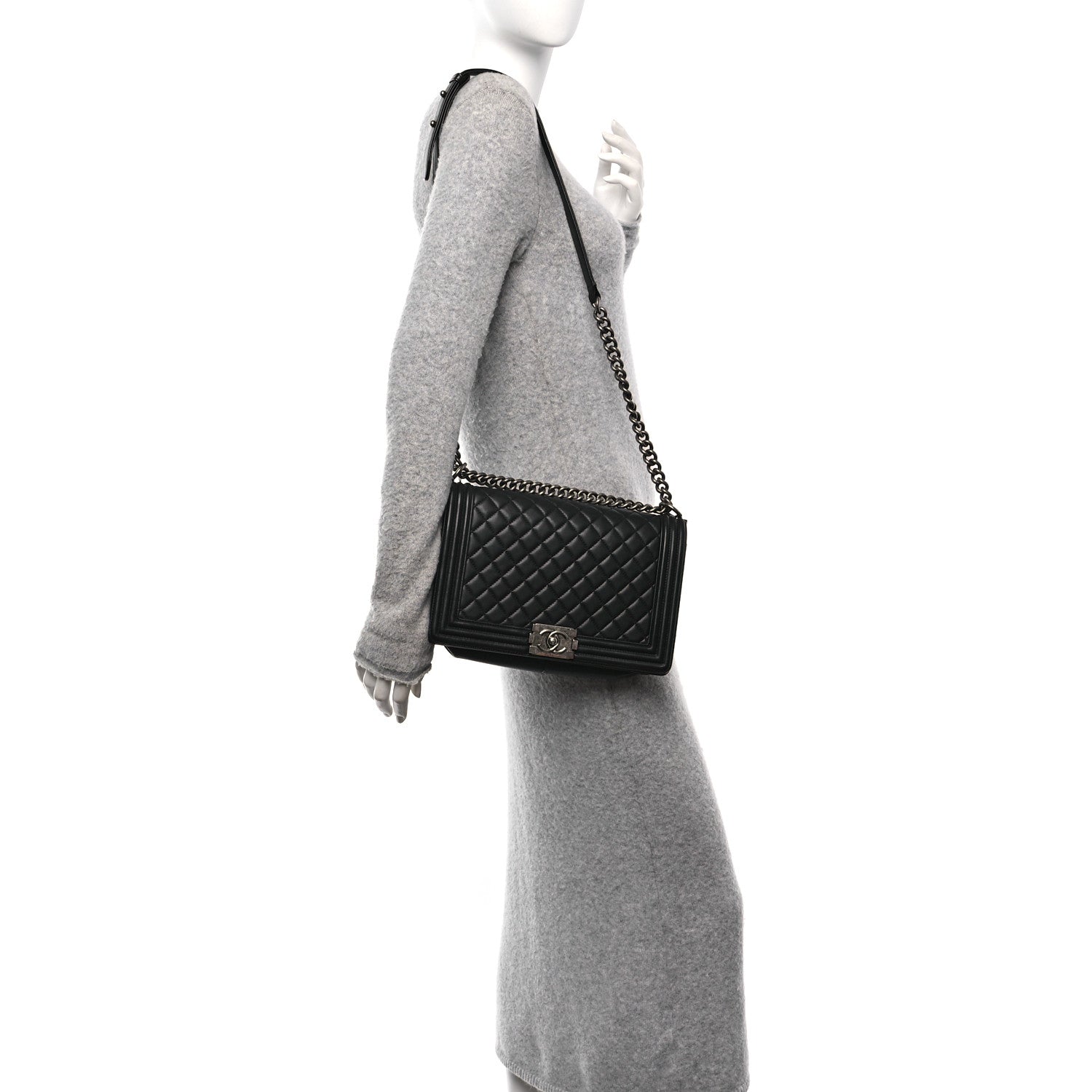 Chanel Lambskin Quilted New Medium Boy Flap Black 2 of 11