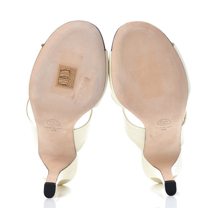 Chanel Lambskin Pearl Sandal Mules 40 Ivory 5 of 9